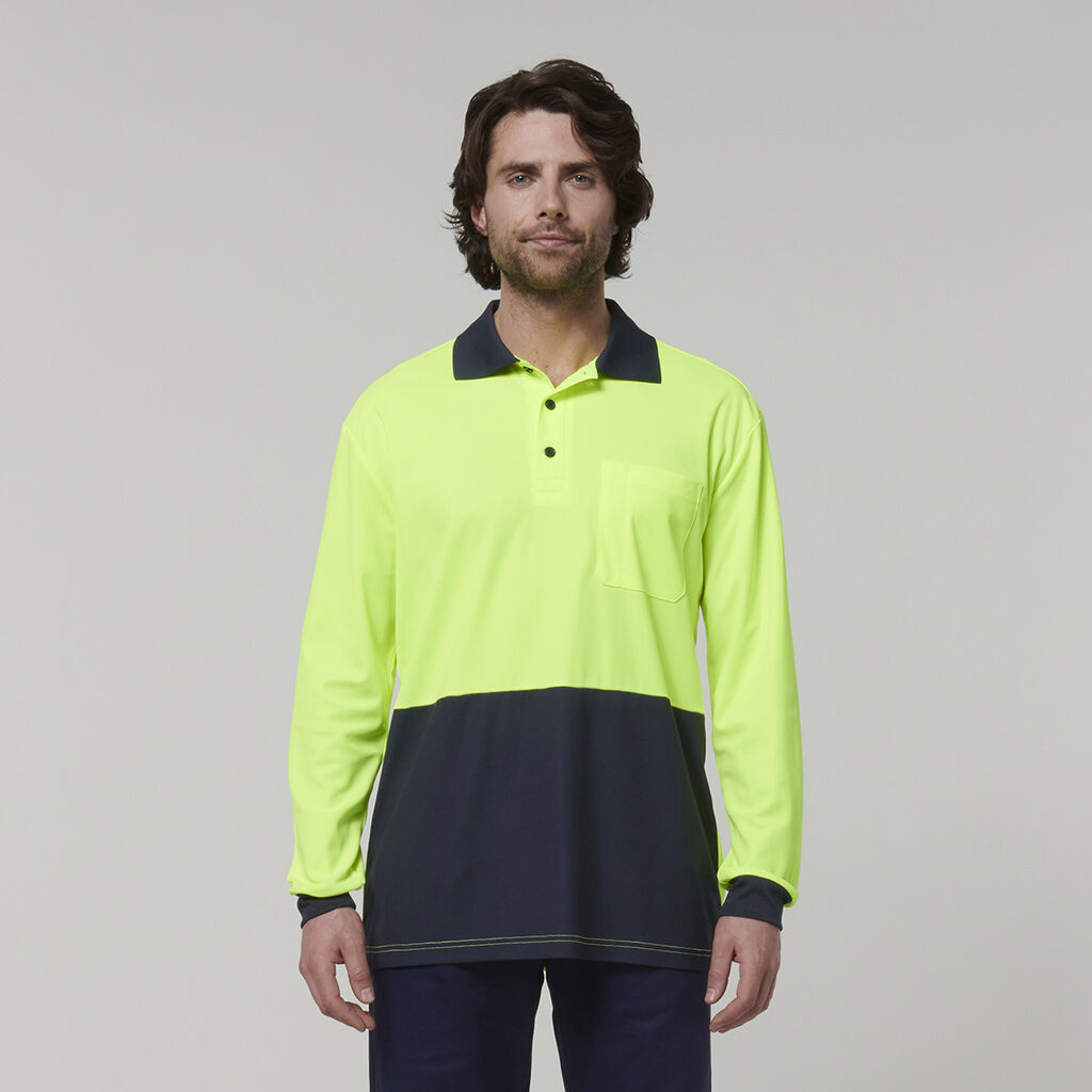 Hard Yakka Men's Long Sleeve  Polo Shirt Y19617